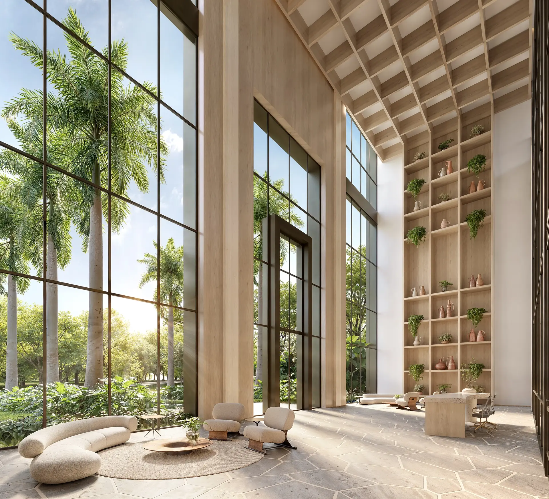 Jardins da hípica lavvi - Perspectiva Ilustrada do Transfer Lobby