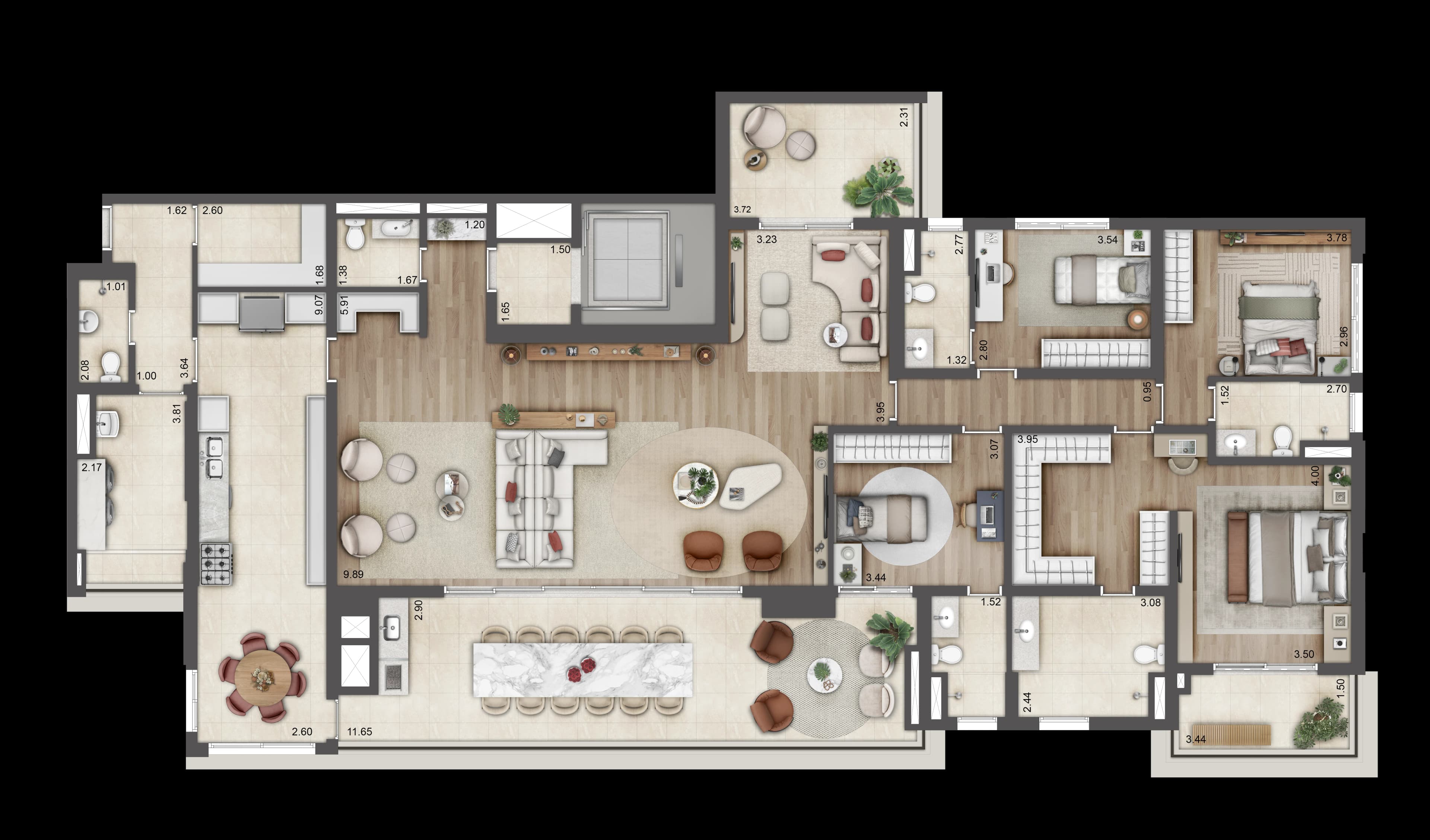 Planta de 276m² - Jardim da Hípica